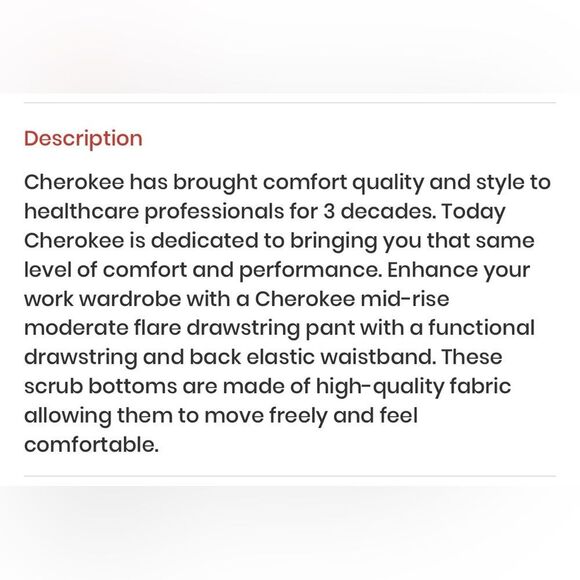 NWT Cherokee Boot Flare Medical Scrubs - Picture 6 of 6